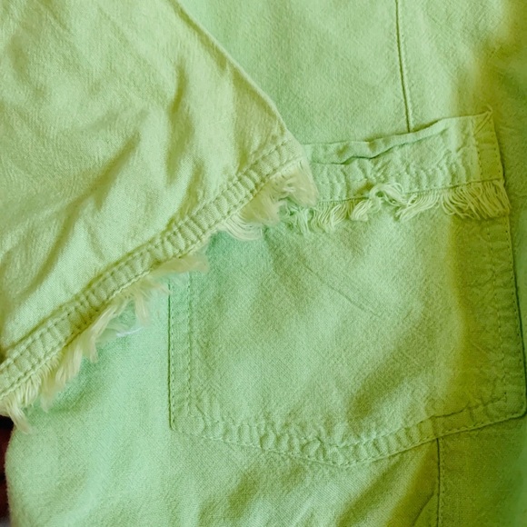 VTG lime green fringe button up light weight coat - Picture 6 of 9